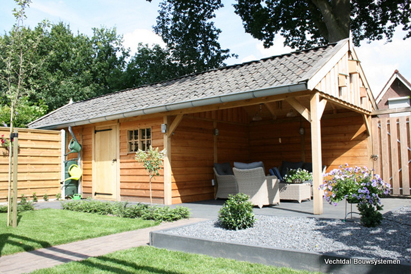 Digitaal Kinematica kiem tuinhuis met veranda - Vechtdalbouwsystemen