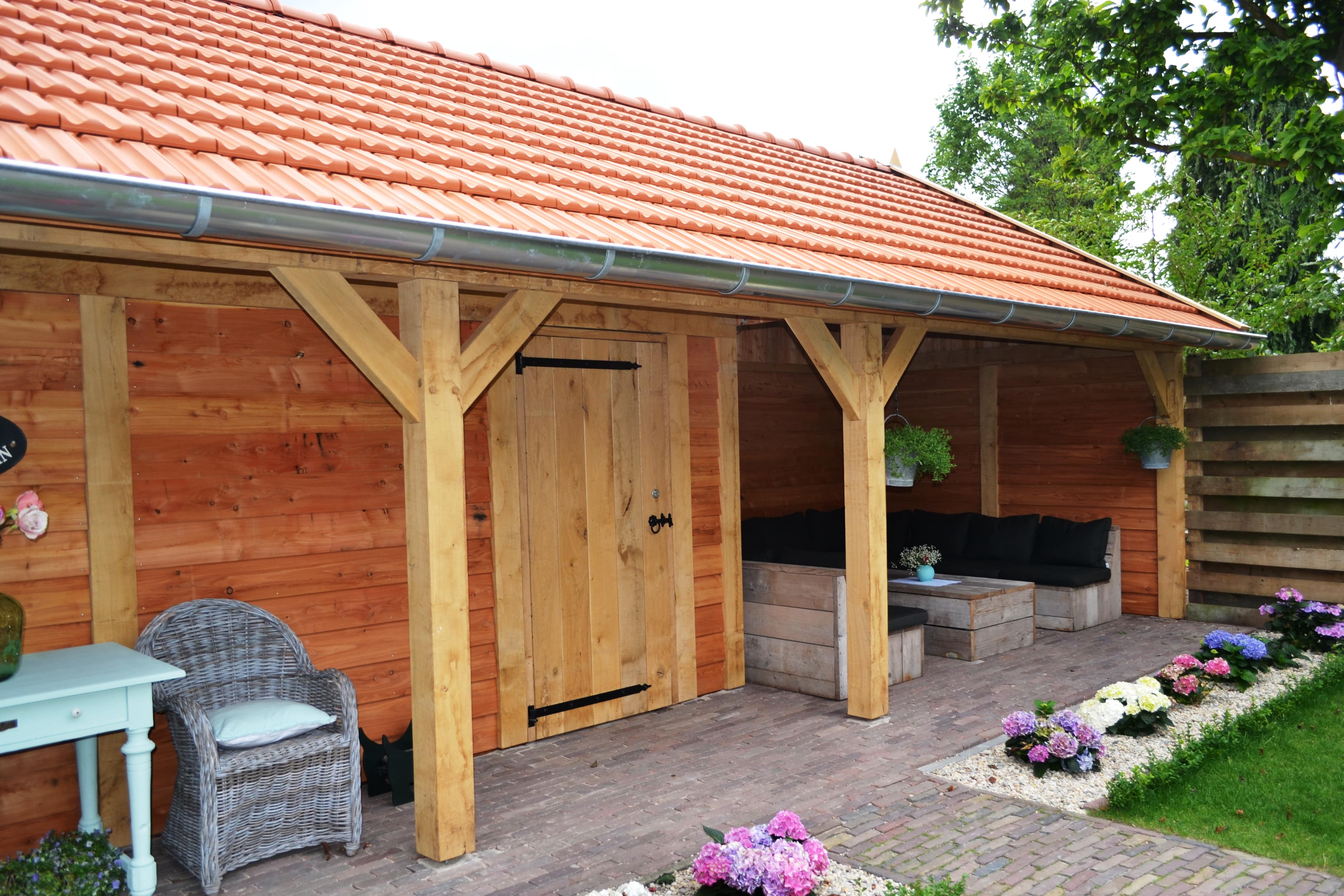 Houten schuur met carport 8 Vechtdalbouwsystemen