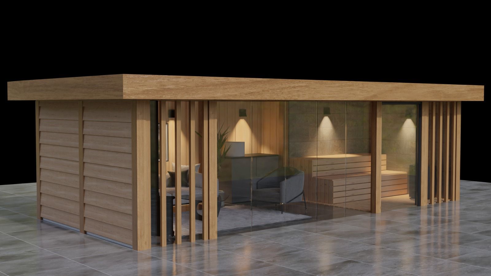 Canada Wapenstilstand Maryanne Jones Houten tuinkamer met sauna - Vechtdalbouwsystemen